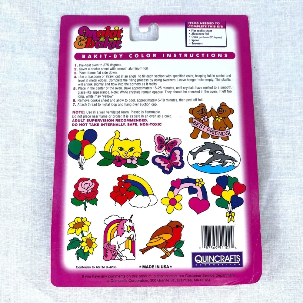 Makit & Bakit Rainbow Hearts Suncatcher Kit Vintage Quincrafts DIY Craft NEW